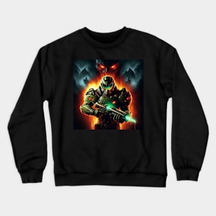 Doom guy with Green Gun Crewneck Sweatshirt